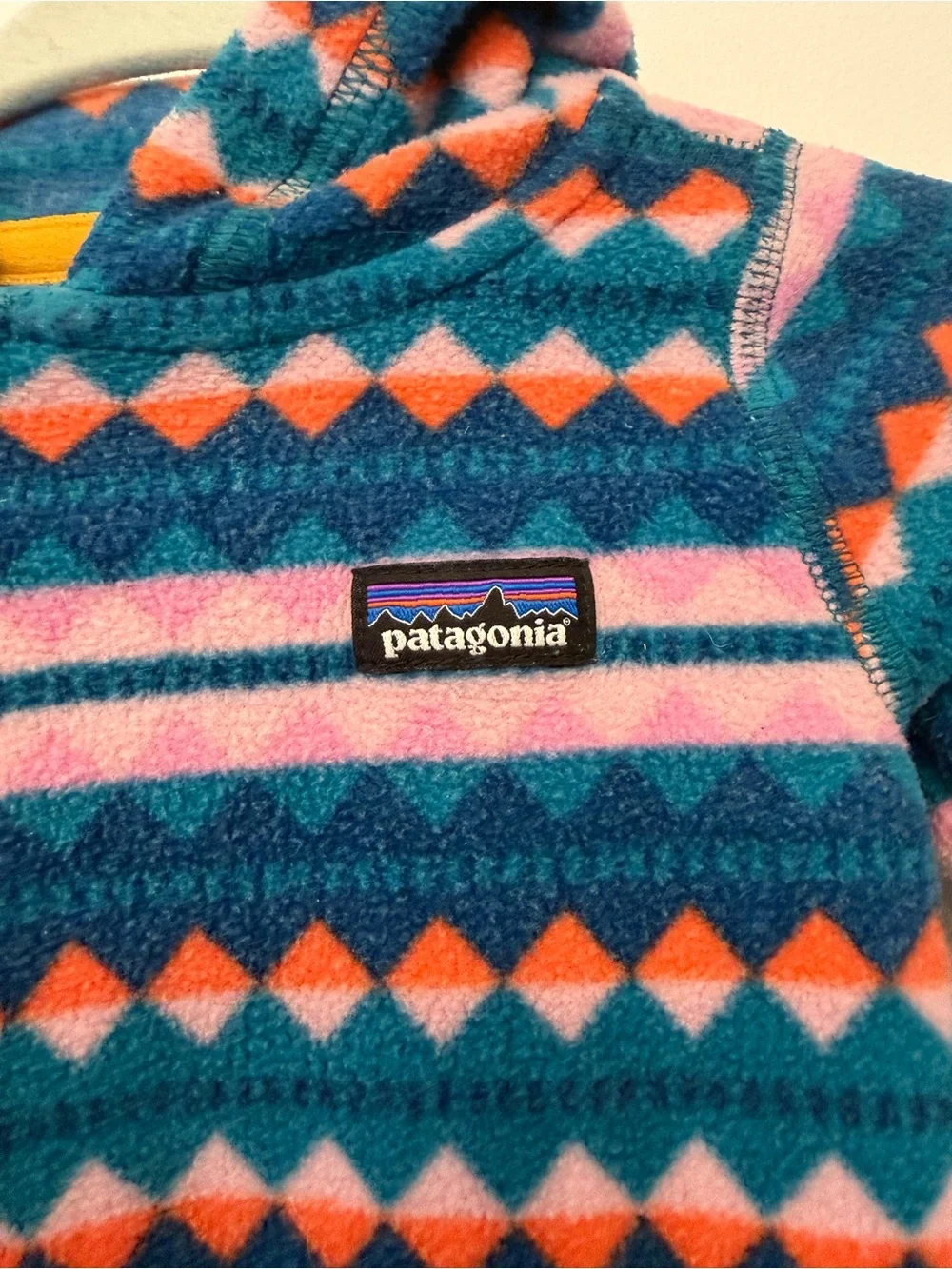 Patagonia Micro D Fleece Aztec Print Bunting / Onesie Newborn NB-7 lbs